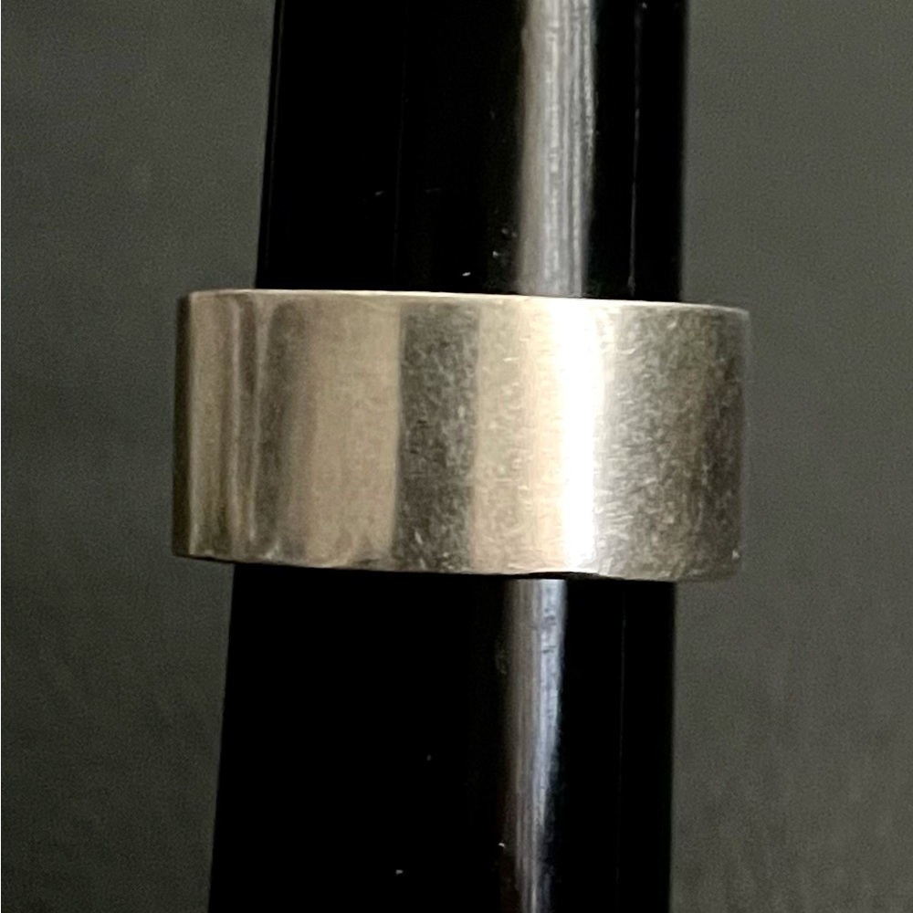 Vintage Sterling silver .925 Mexican thick CUSTOM made silver band style 2